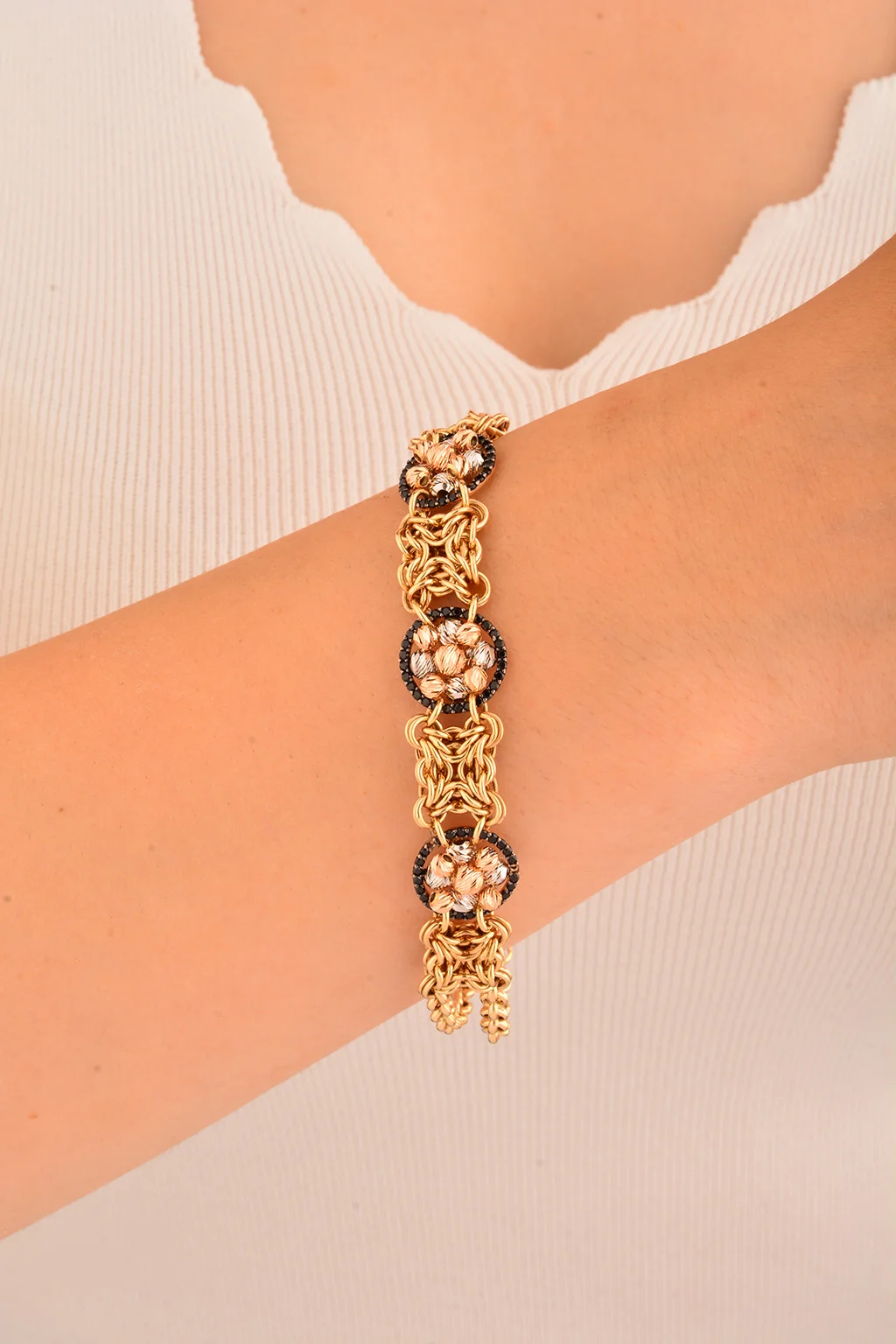 Cebeci 14 Ayar Dorika Zincir Altın Bileklik