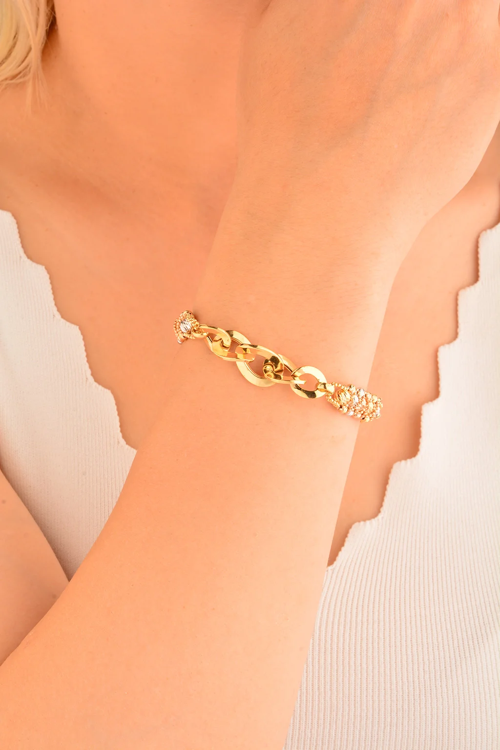 Cebeci 14 Ayar Dorikalı Altın Bileklik