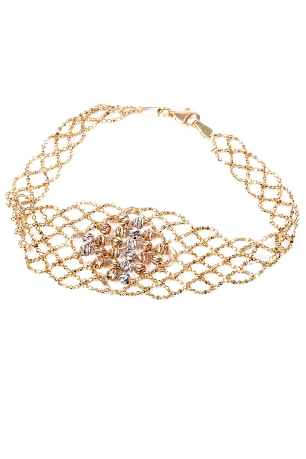 Cebeci 14 Ayar Dorikalı Örgü Altın Bileklik