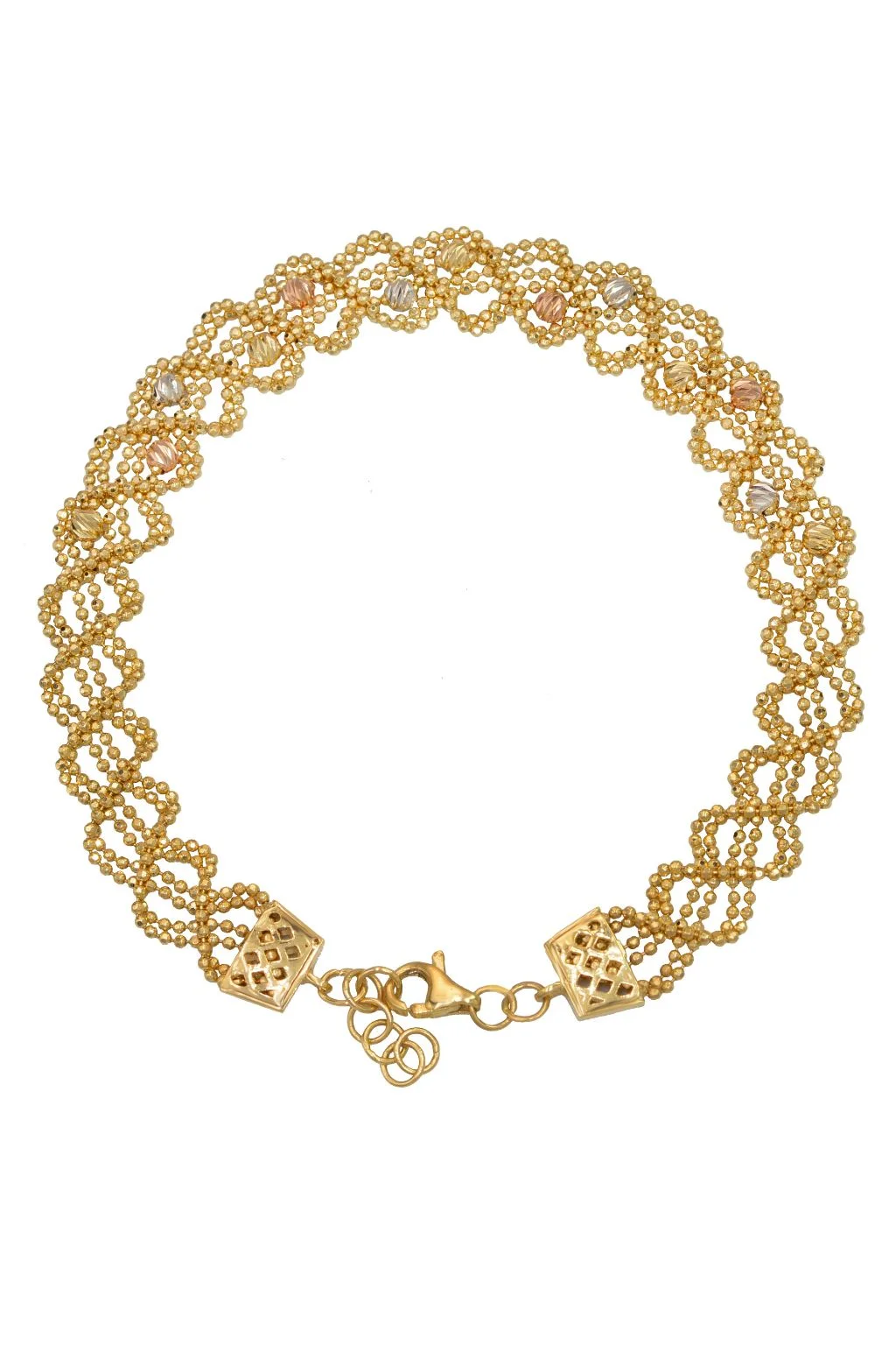 Cebeci 14 Ayar Dorikalı Örgü Altın Bileklik