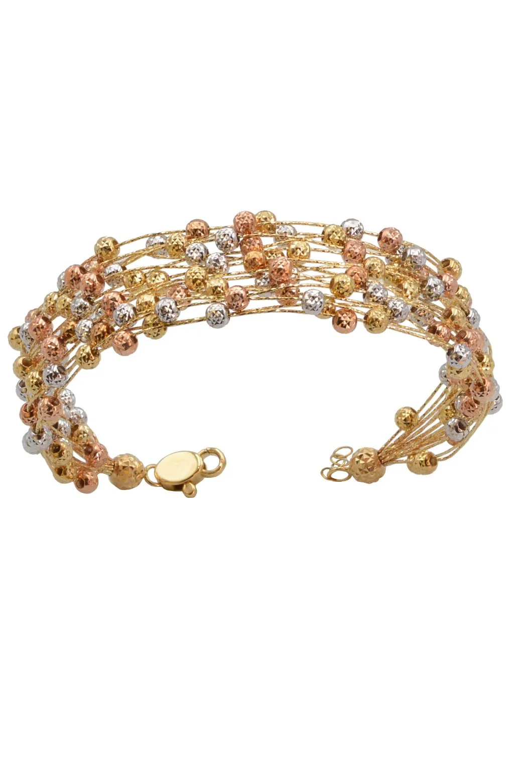 Cebeci 14 Ayar Dorikalı Renkli Toplu Altın Bileklik