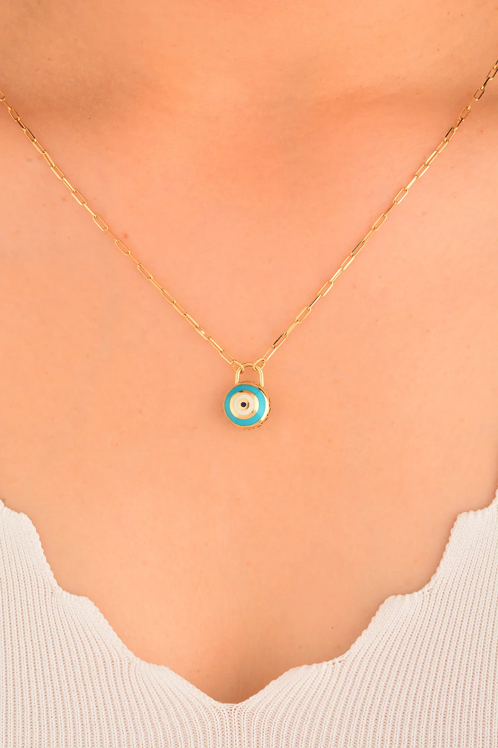 Cebeci 14 Ayar Göz Altın Kolye