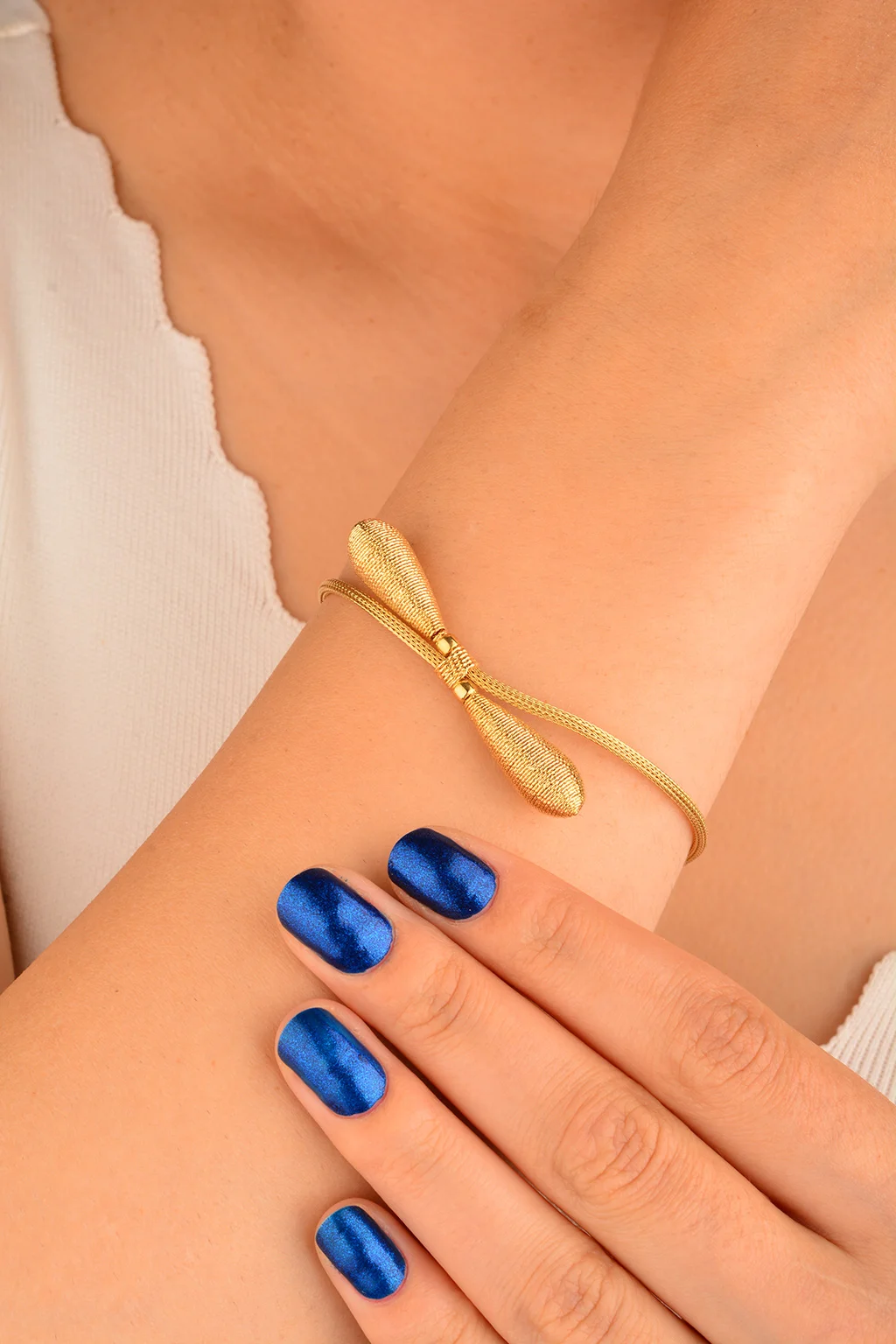 Cebeci 14 Ayar Hasır Damla Altın Bileklik