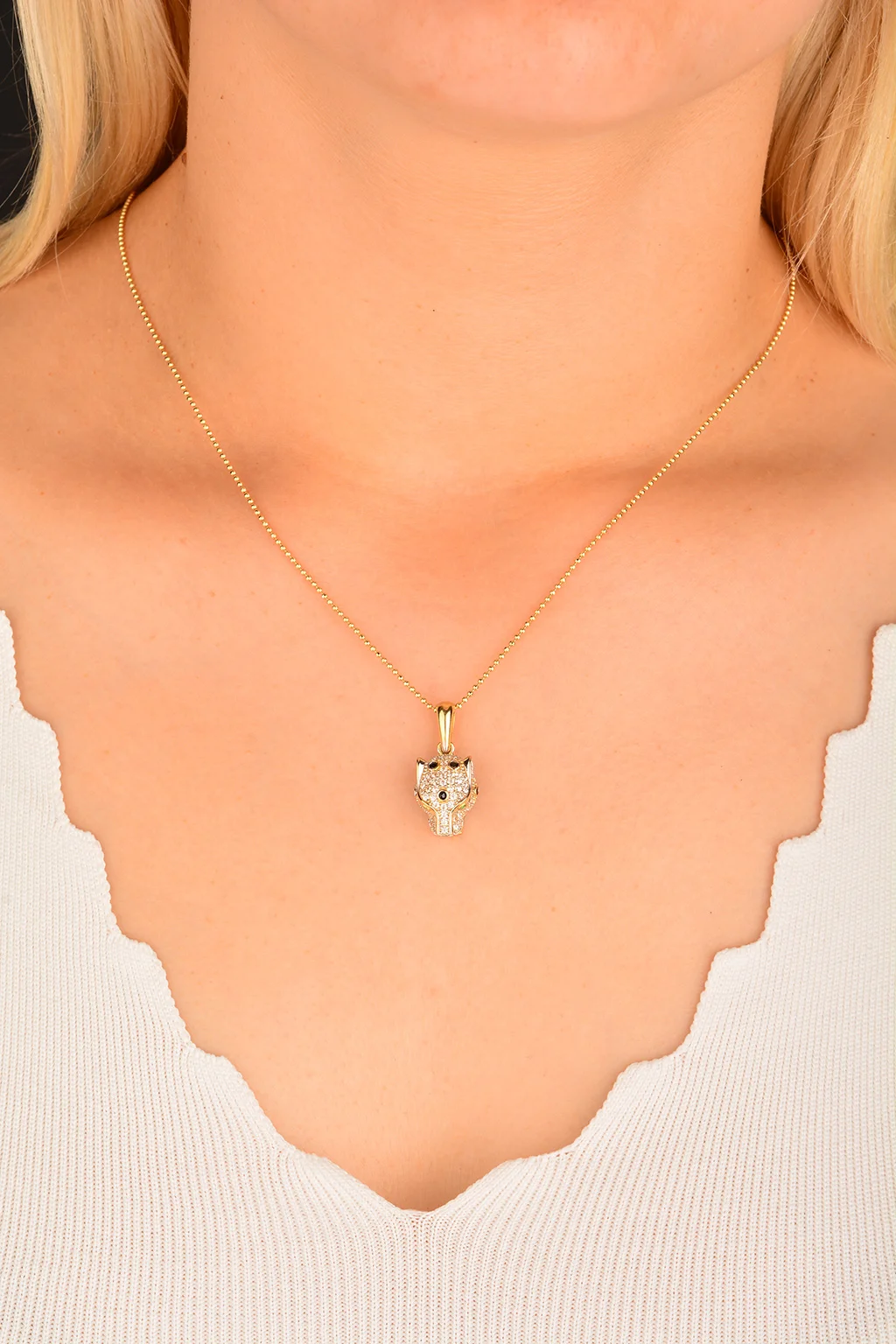 Cebeci 14 Ayar Kaplan Kolye Ucu