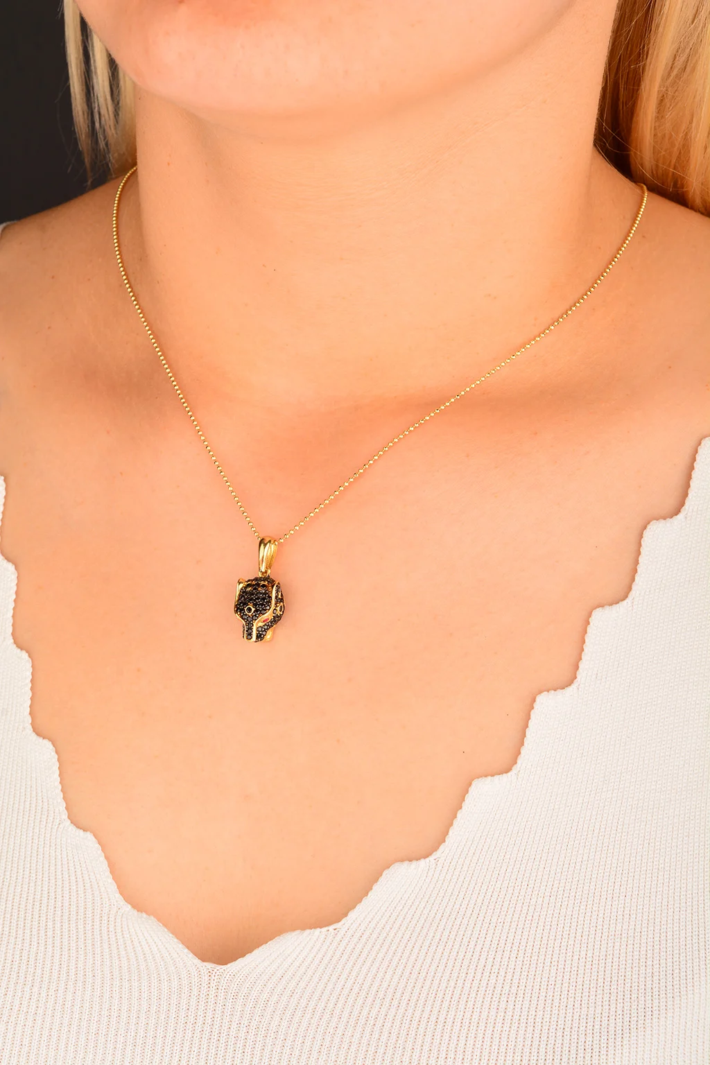 Cebeci 14 Ayar Kaplan Altın Kolye Ucu