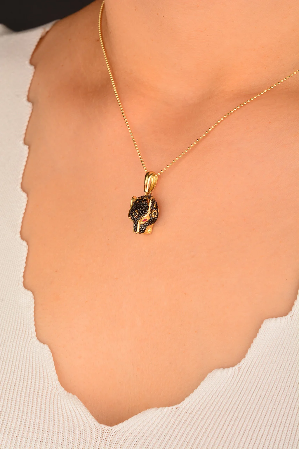 Cebeci 14 Ayar Kaplan Altın Kolye Ucu