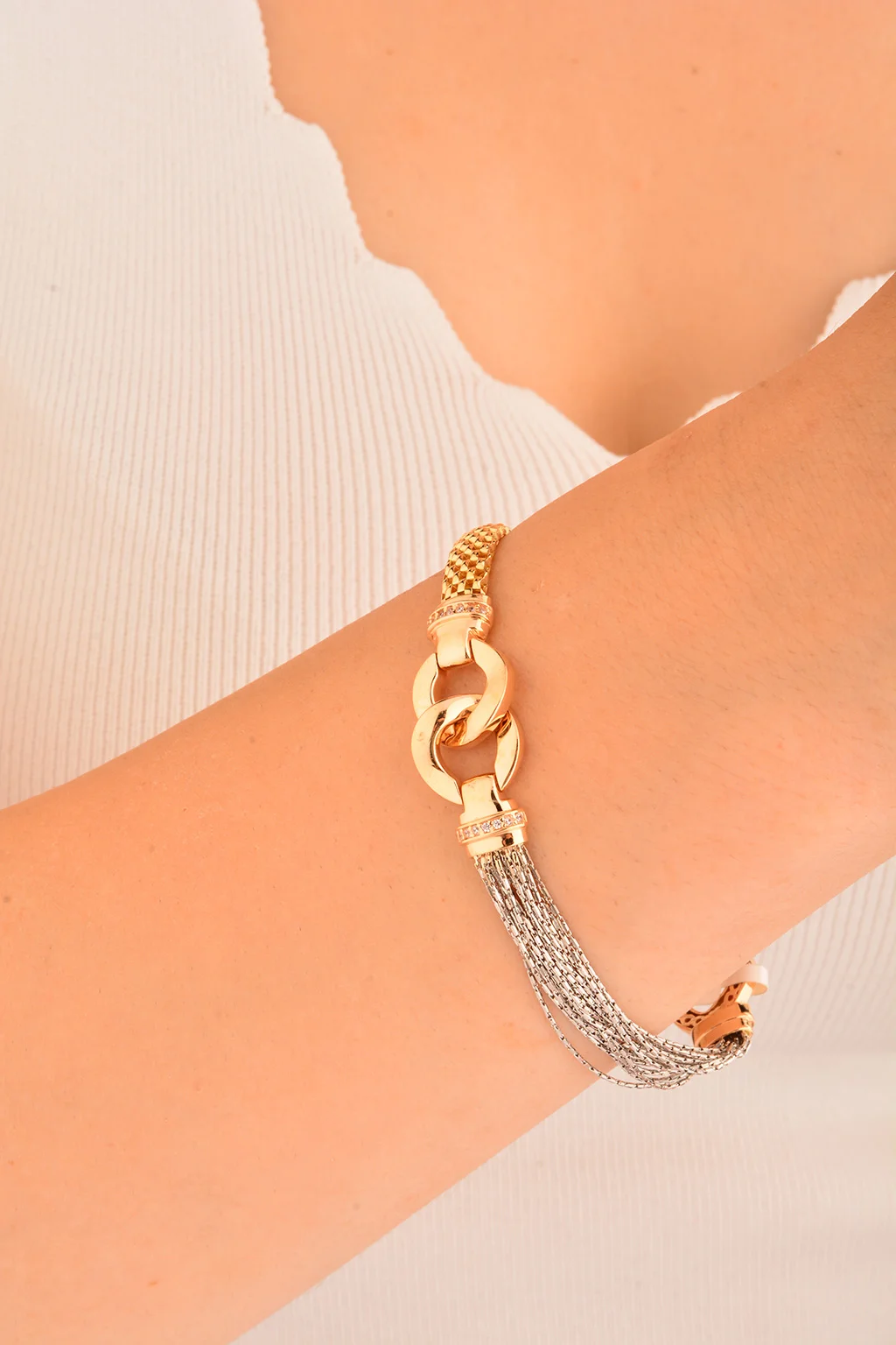 Cebeci 14 Ayar Renkli Altın Bileklik