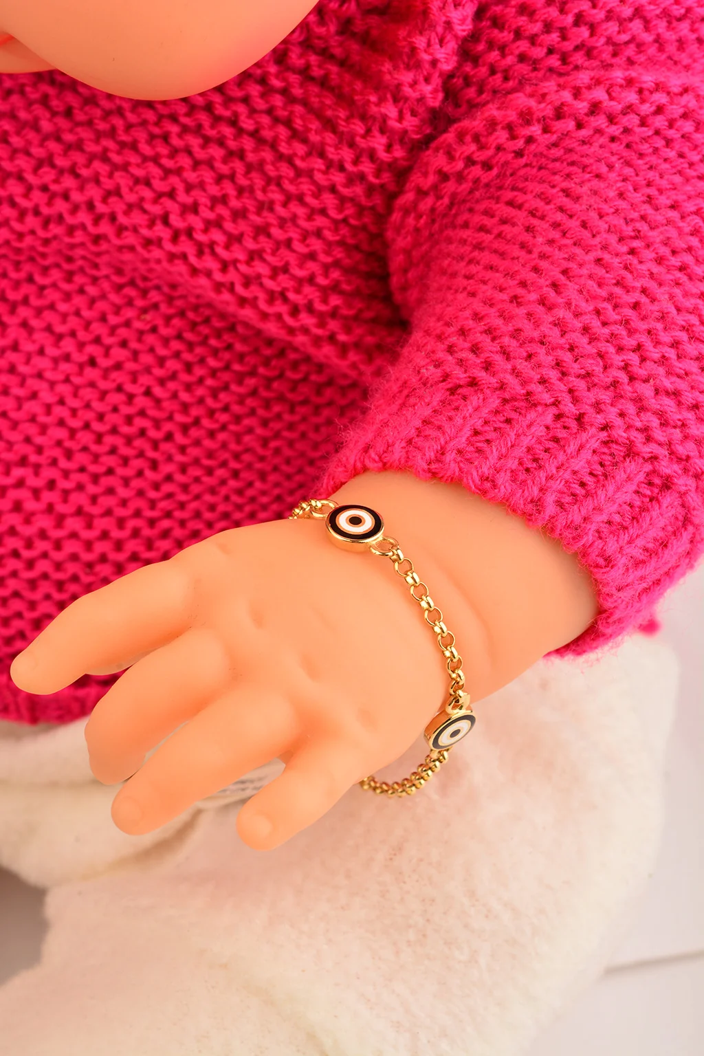 Cebeci 14 Ayar Çocuk Nazar Boncuklu Altın Bileklik