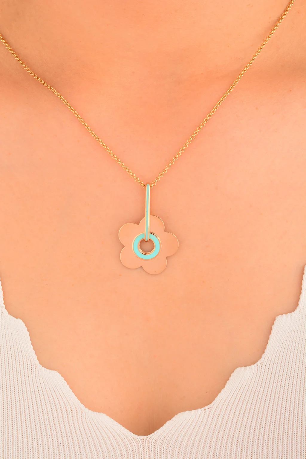 Cebeci 14 Ayar Papatya Altın Kolye