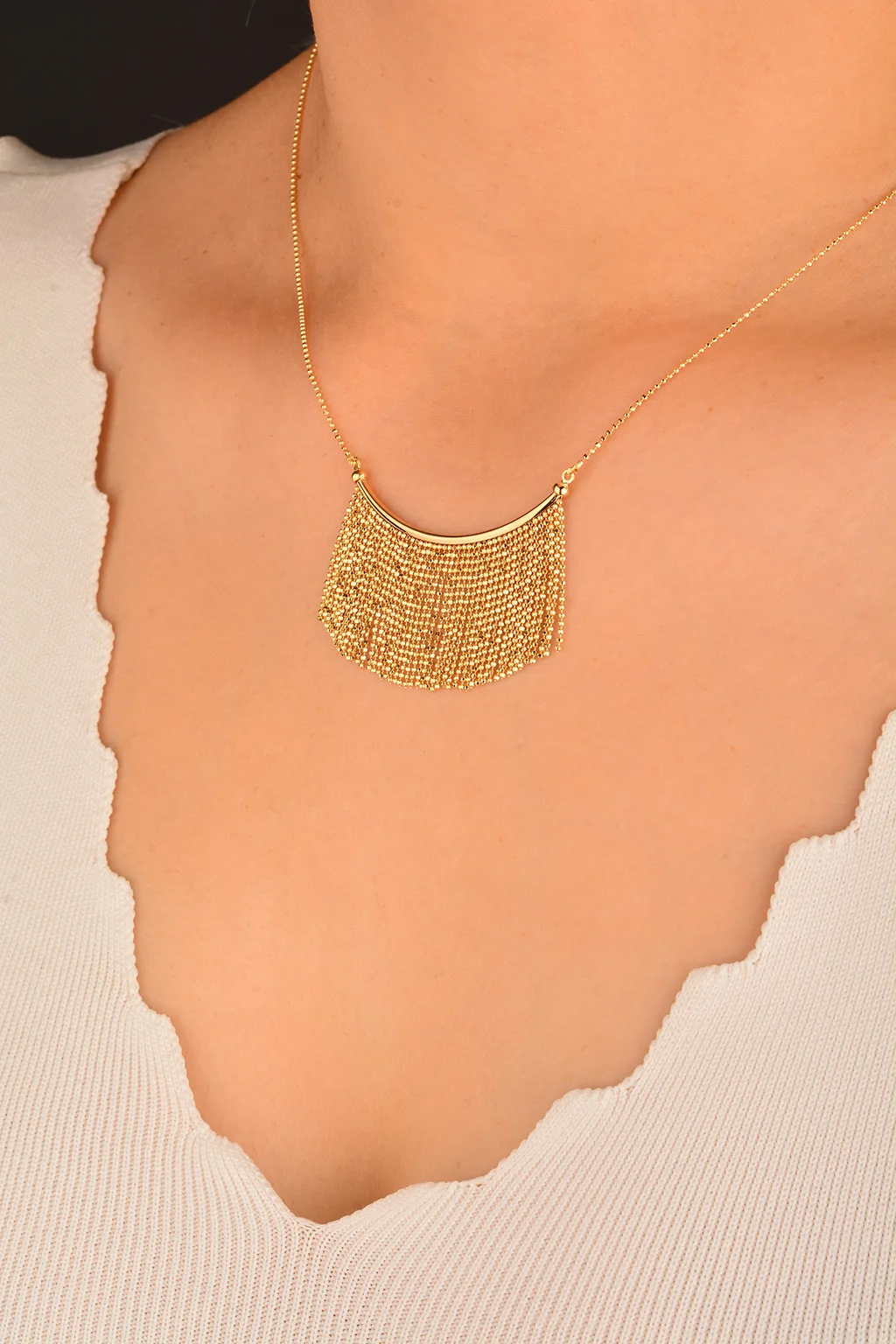 Cebeci 14 Ayar Pullu Altın Kolye