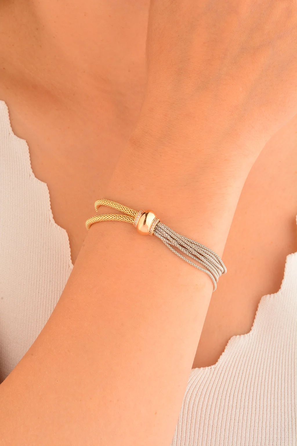 Cebeci 14 Ayar Renkli Altın Bileklik