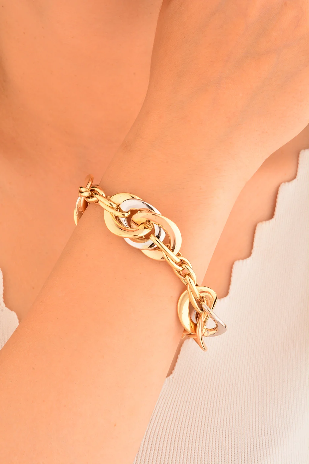 Cebeci 14 Ayar Renkli Altın Bileklik