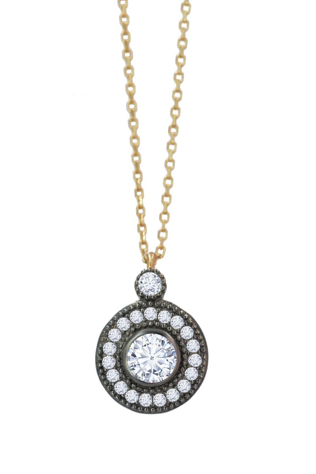 Cebeci 14 Ayar Rose Daire Altın Kolye