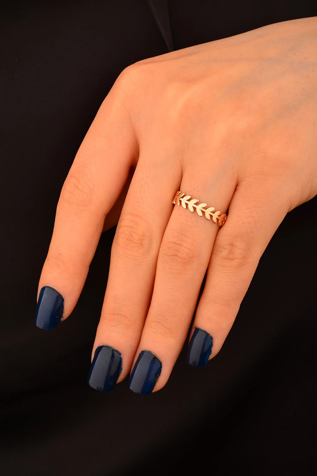 Cebeci 14 Ayar Rose Yaprak Yüzük