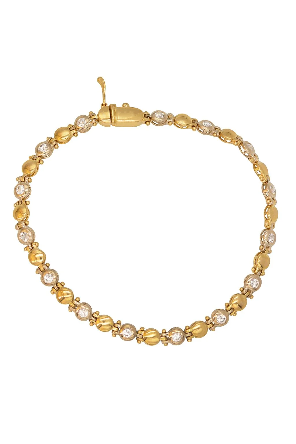 Cebeci 14 Ayar Taşlı İnce Altın Bileklik