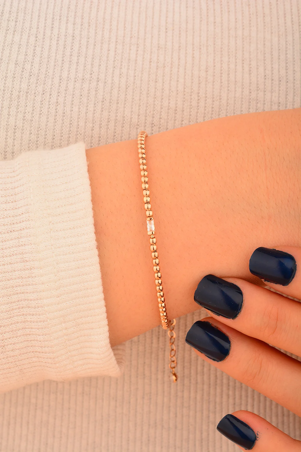 Cebeci 14 Ayar Taşlı Rose Bileklik