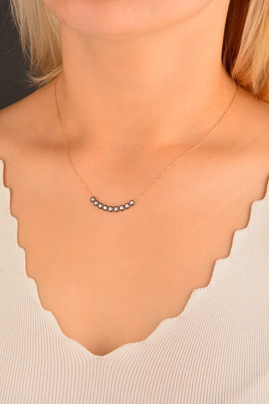 Cebeci 14 Ayar Rose  Altın Kolye