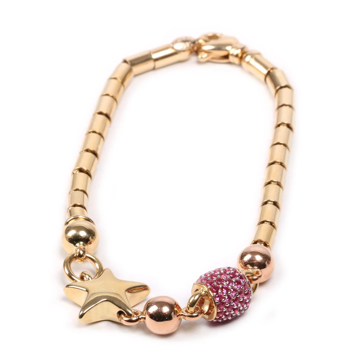 Cebeci 14 Ayar Yıldızlı Top Altın Bileklik