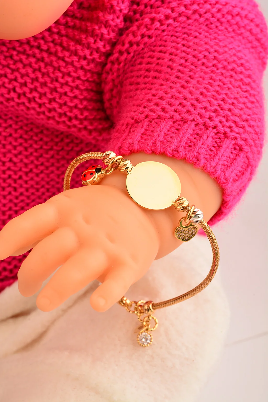 Cebeci 14 Ayar Çocuk Plakalı Altın Bileklik