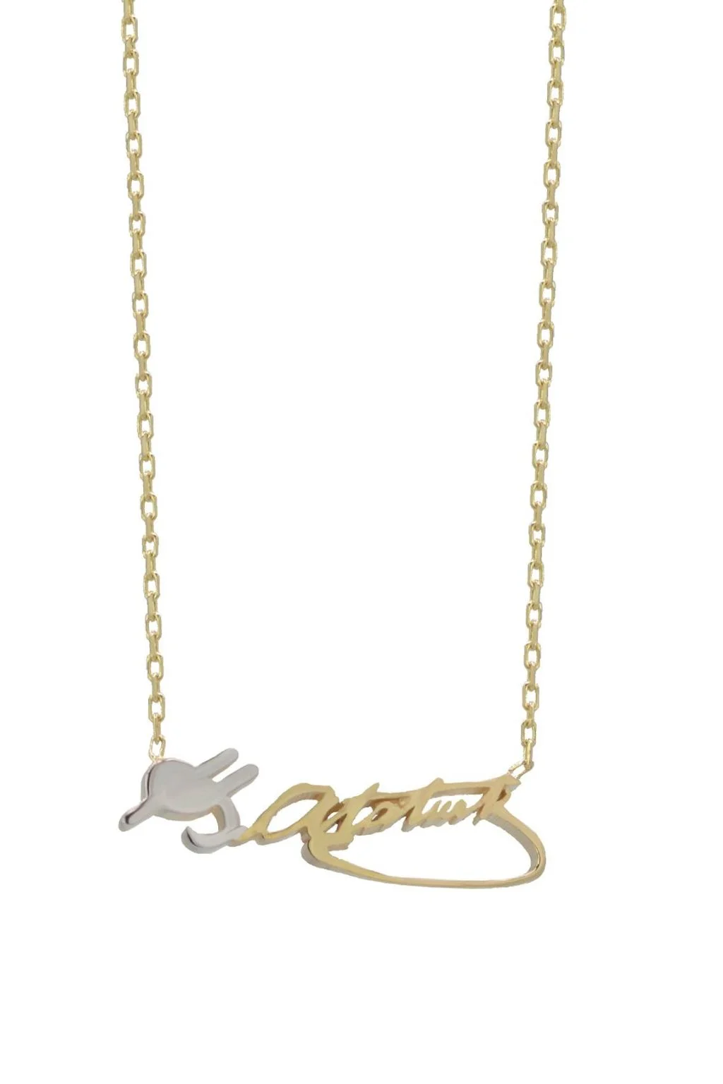 Cebeci 14 Ayar Renkli Atatürk İmzalı Altın Kolye