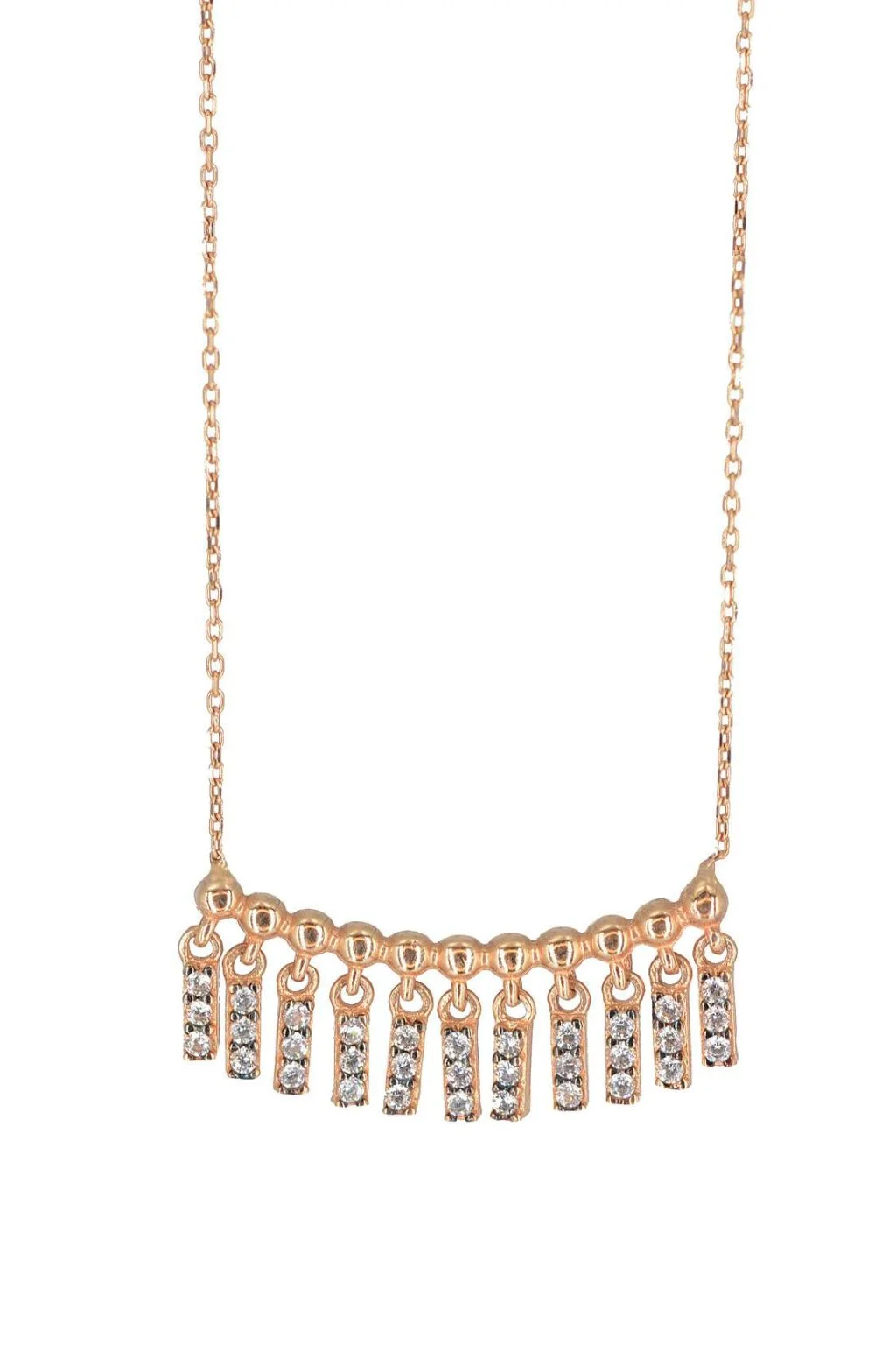 Cebeci 14 Ayar Taşlı Sarkan Altın Kolye