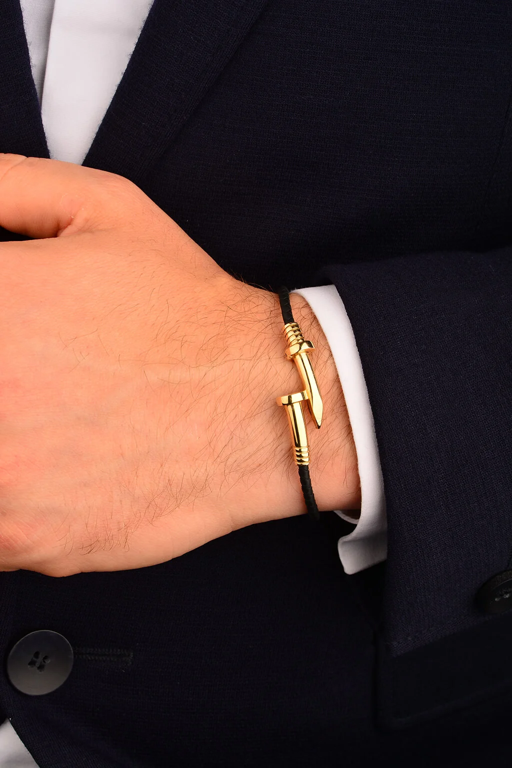 Cebeci 14 Ayar Çivi Model İpli Altın Bileklik