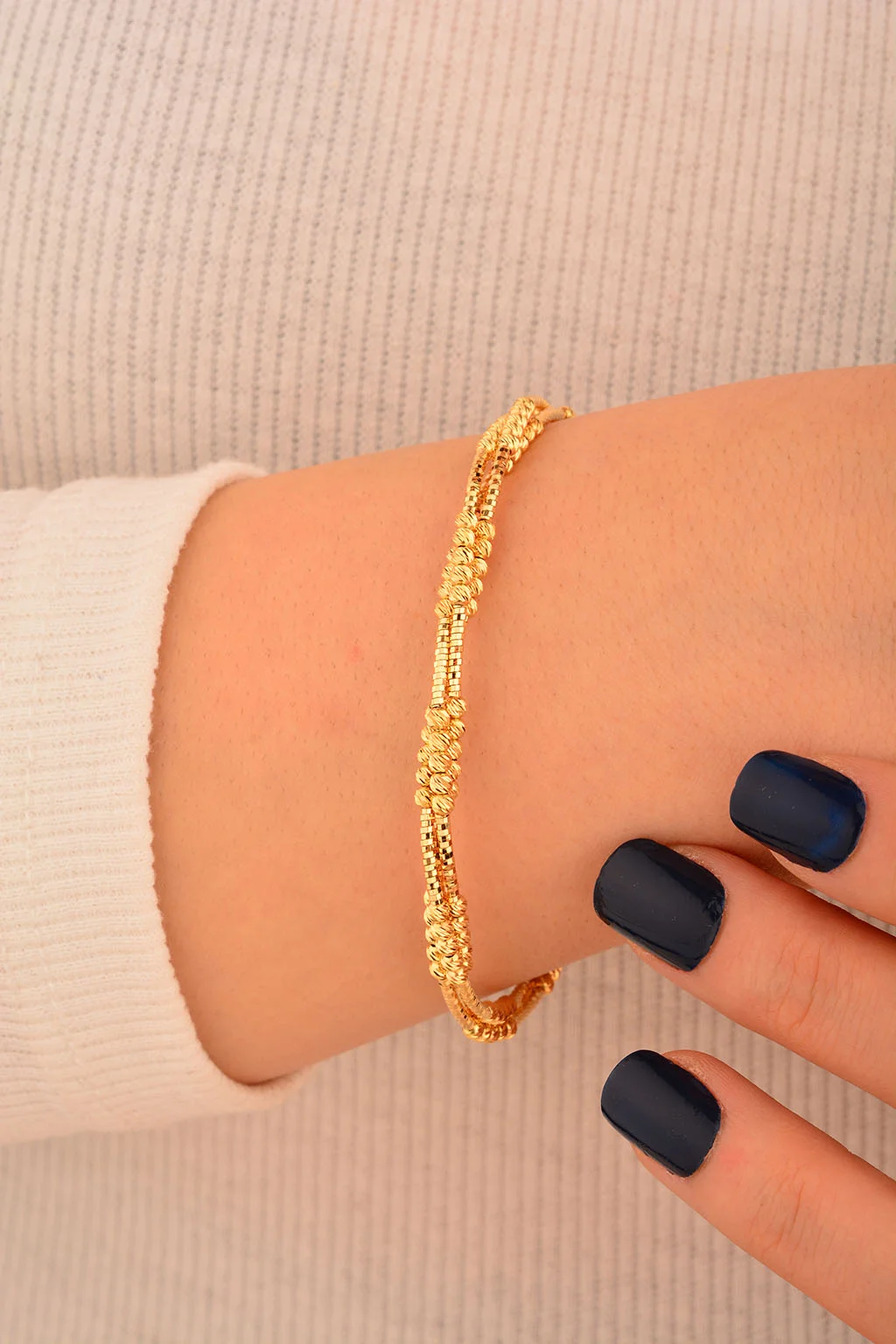 Dorika Boncuklu Altın Bileklik