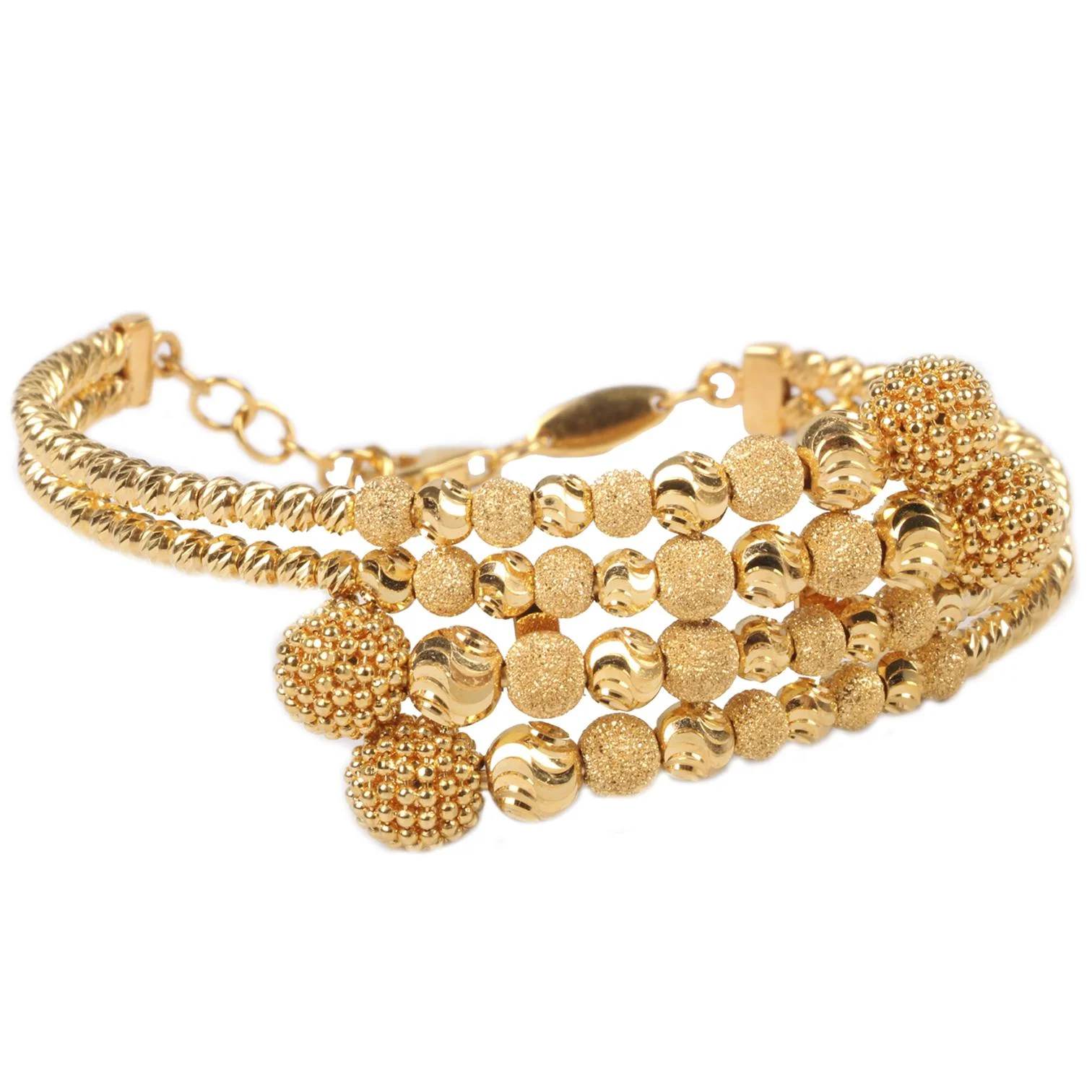 Cebeci 22 Ayar Double Line Mat Kelepçe Altın Bilezik