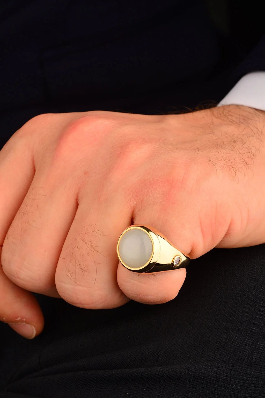 Cebeci Büyük Taşlı Erkek Altın Yüzük