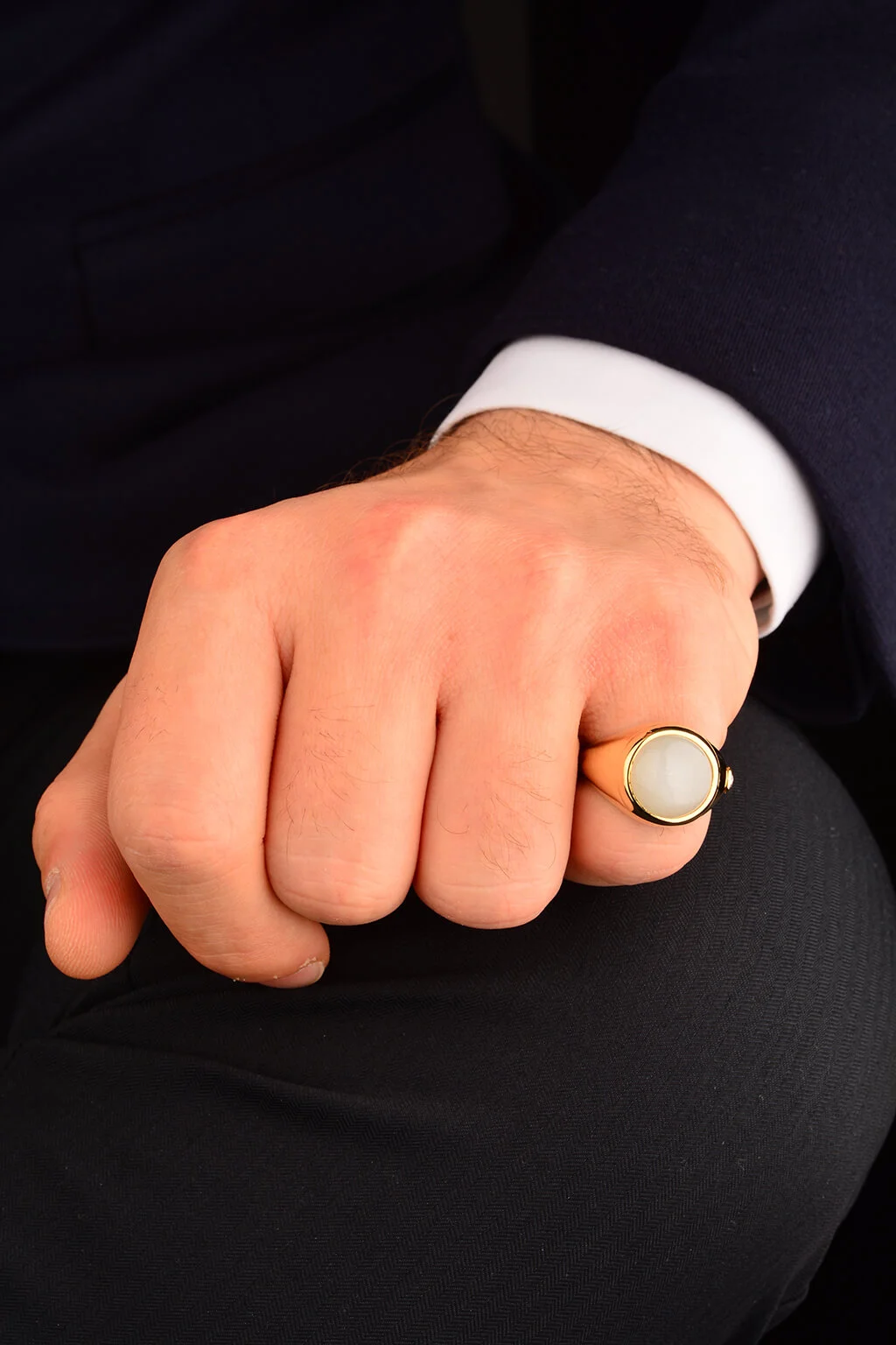 Cebeci Büyük Taşlı Erkek Altın Yüzük