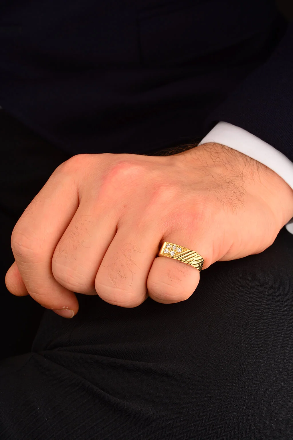 Erkek Taşlı Altın Yüzük