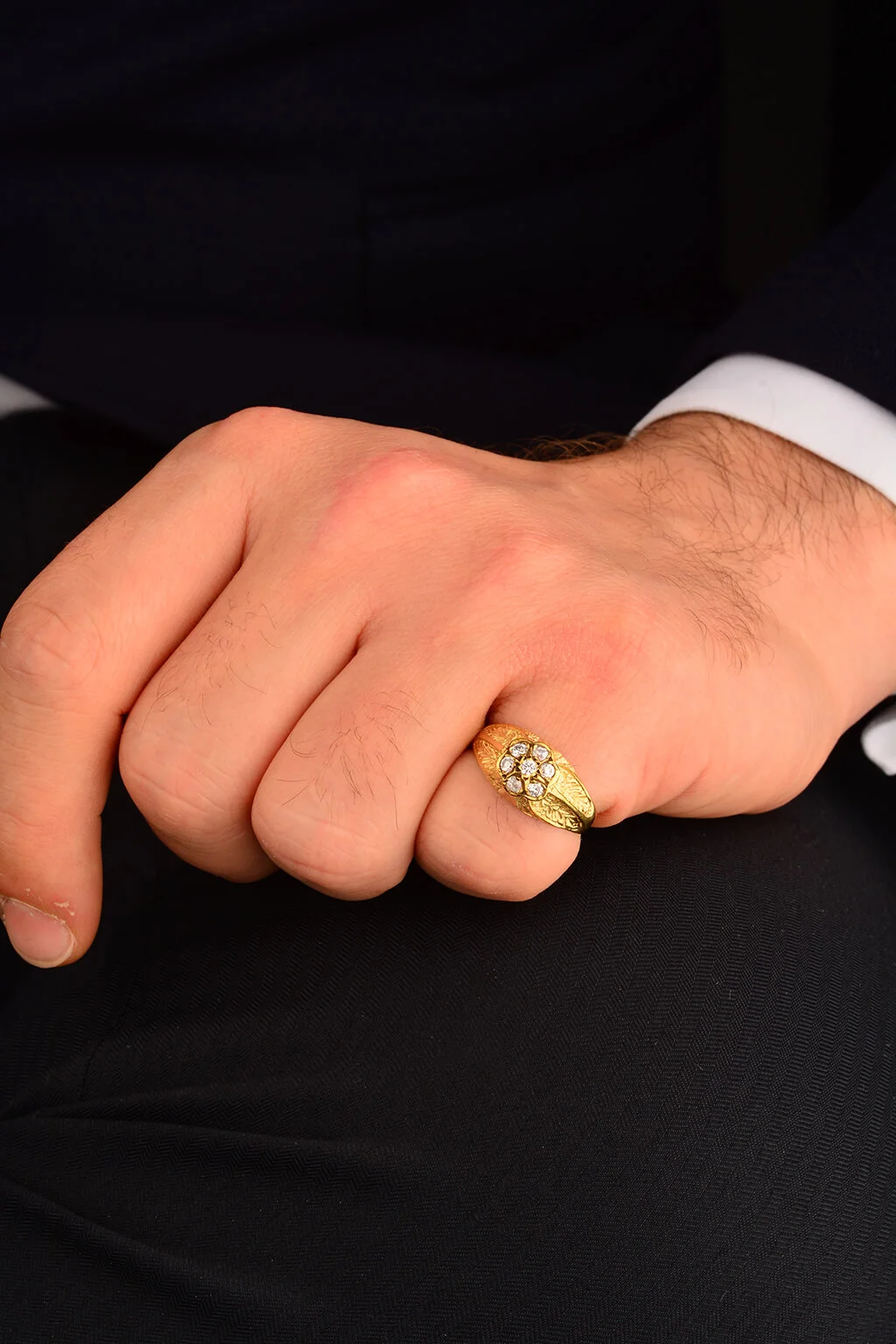 Erkek Taşlı Altın Yüzük