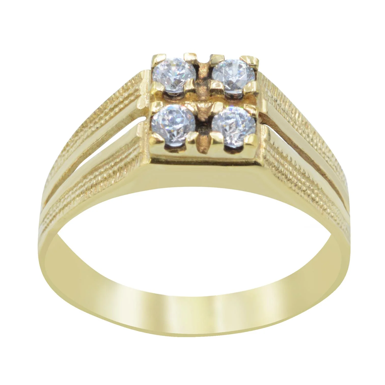 Cebeci 14 Ayar Erkek Taşlı Altın Yüzük