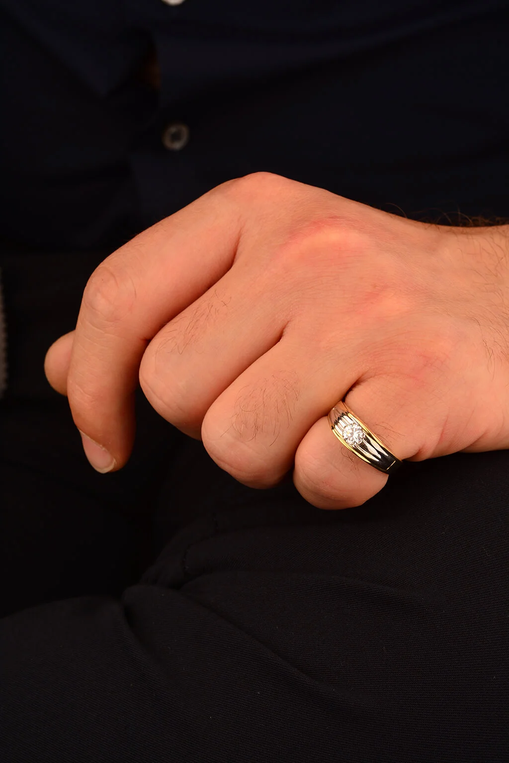 Erkek Taşlı Altın Yüzük