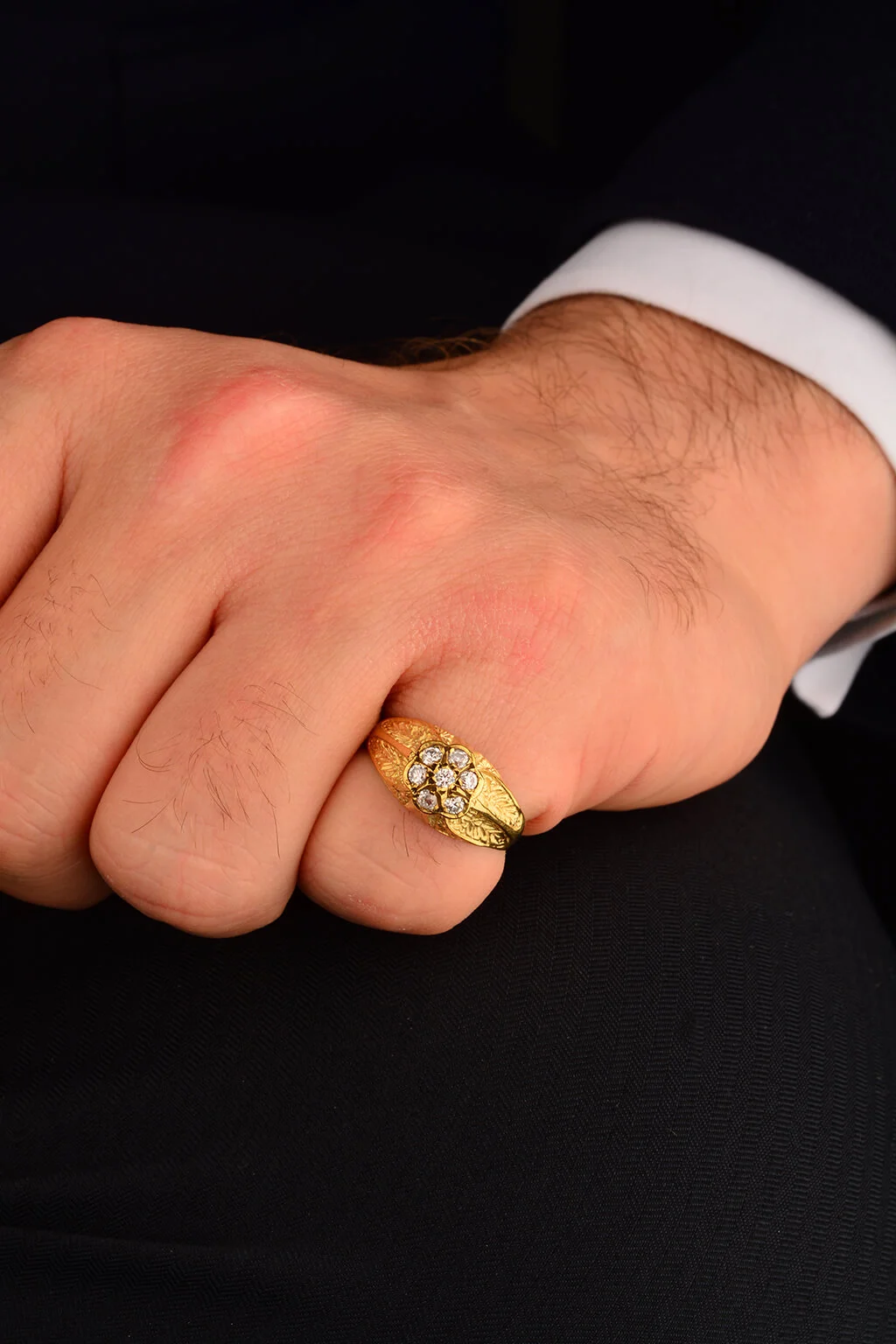 Erkek Taşlı Altın Yüzük