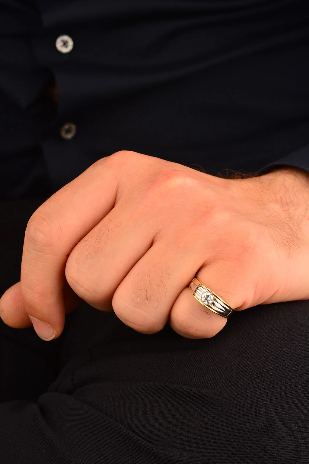 Erkek Taşlı Altın Yüzük