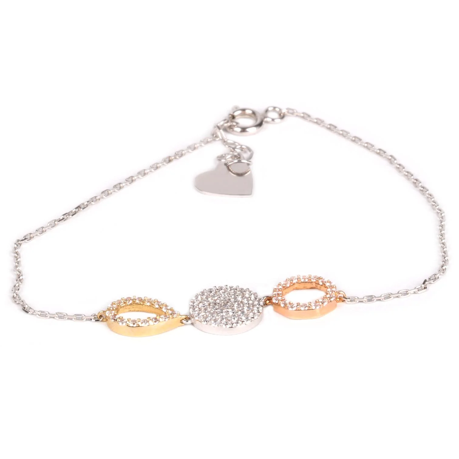 Cebeci 14 Ayar Taşlı Çerçeveli Mini Altın Bileklik