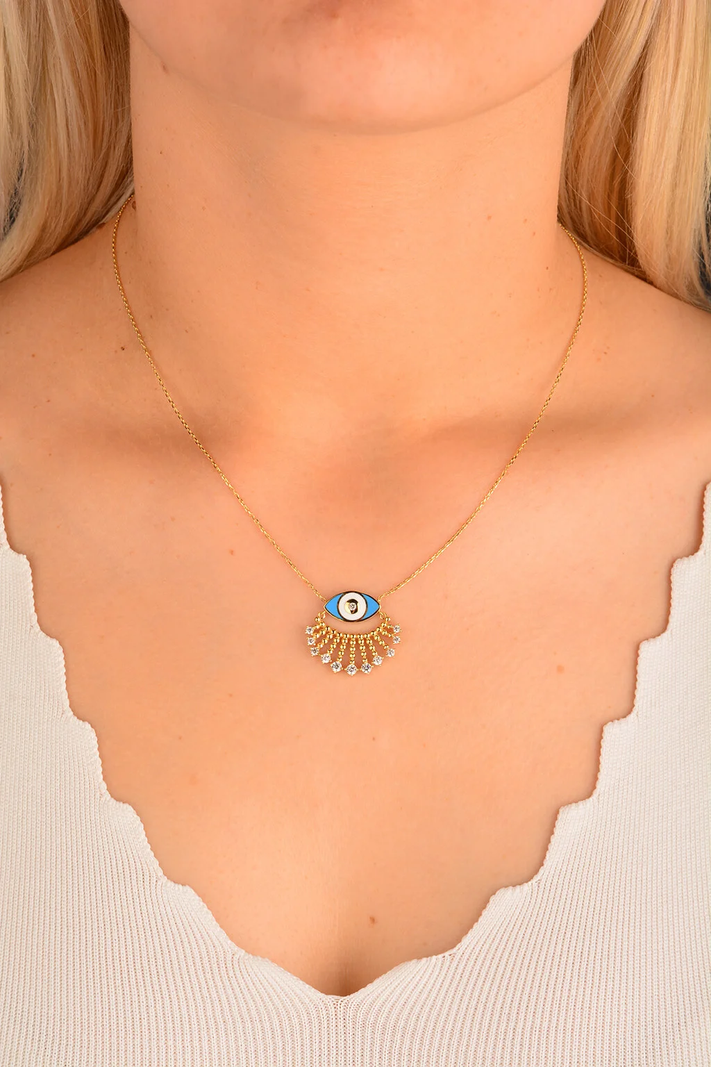 Cebeci 14 Ayar Göz Altın Kolye