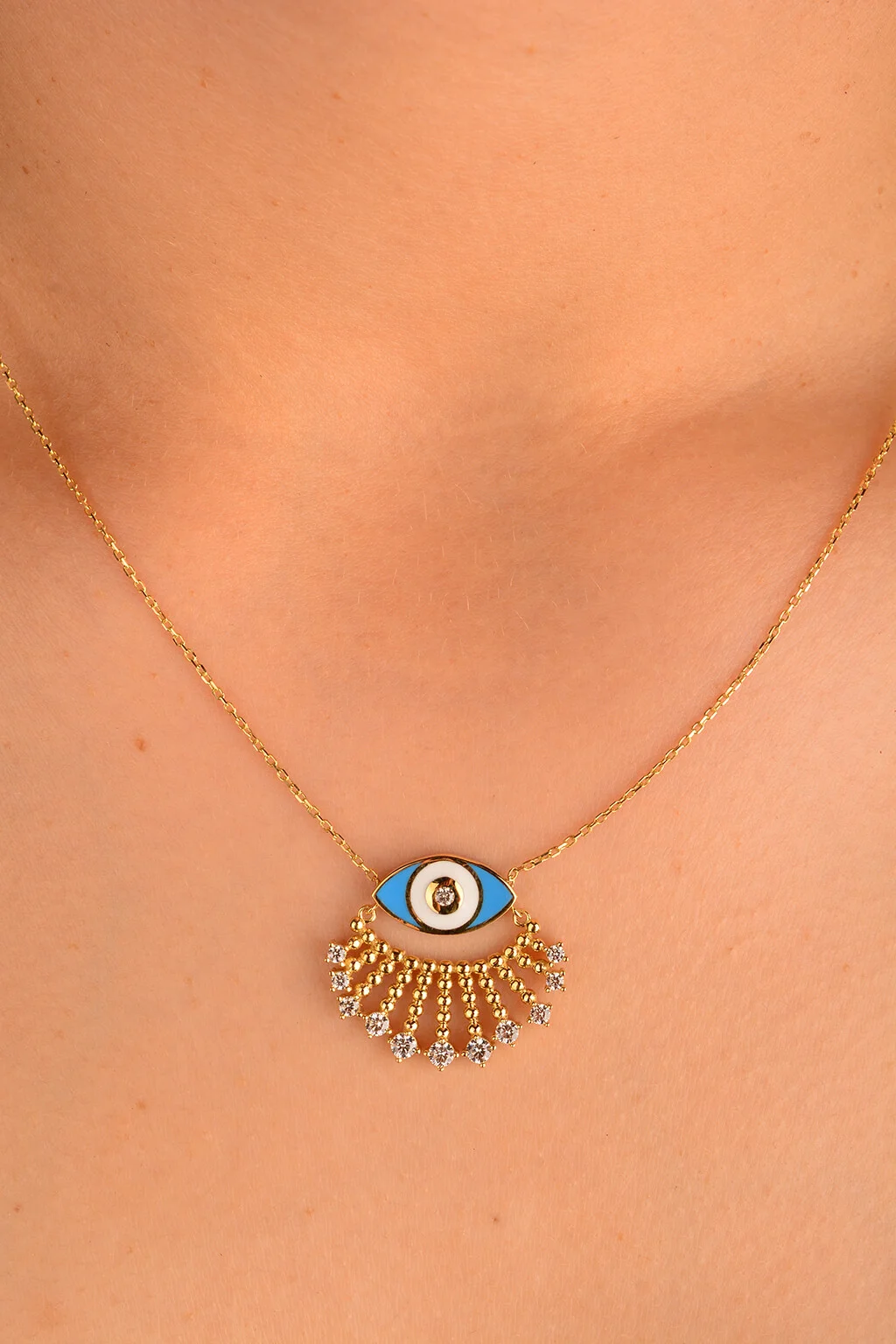 Cebeci 14 Ayar Göz Altın Kolye