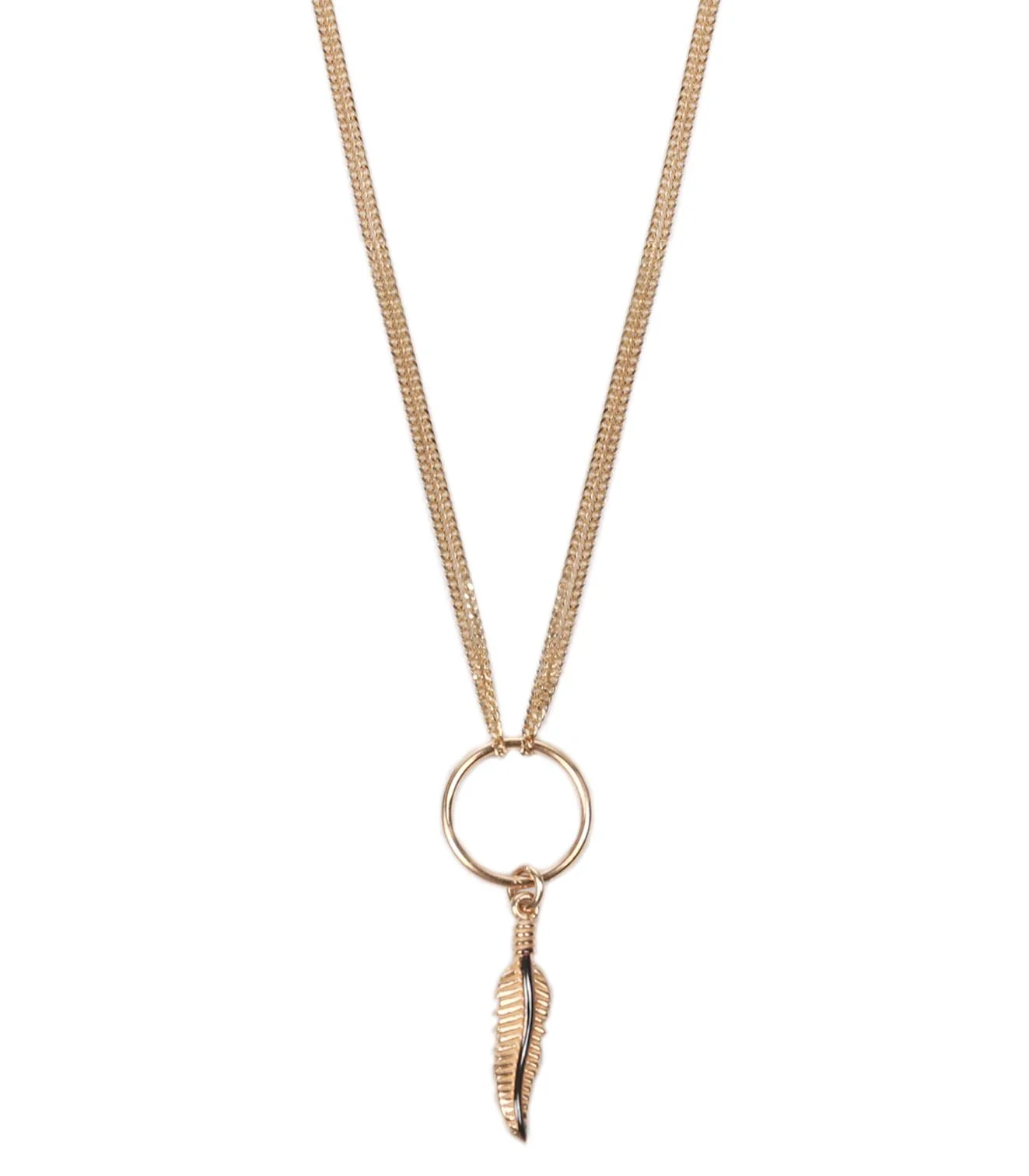 Cebeci 14 Ayar Yapraklı Altın Kolye