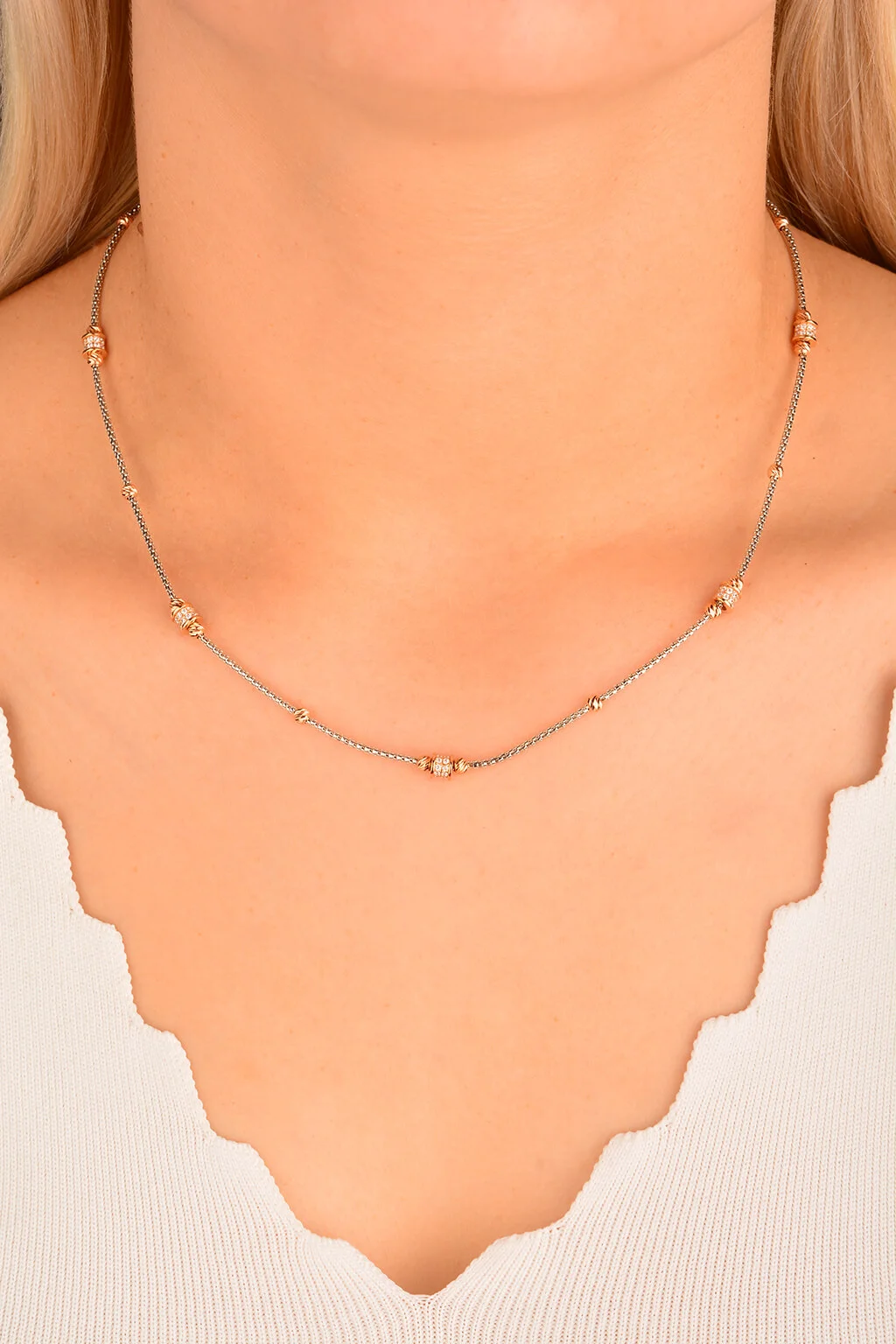 Cebeci 14 Ayar Renkli Altın Kolye