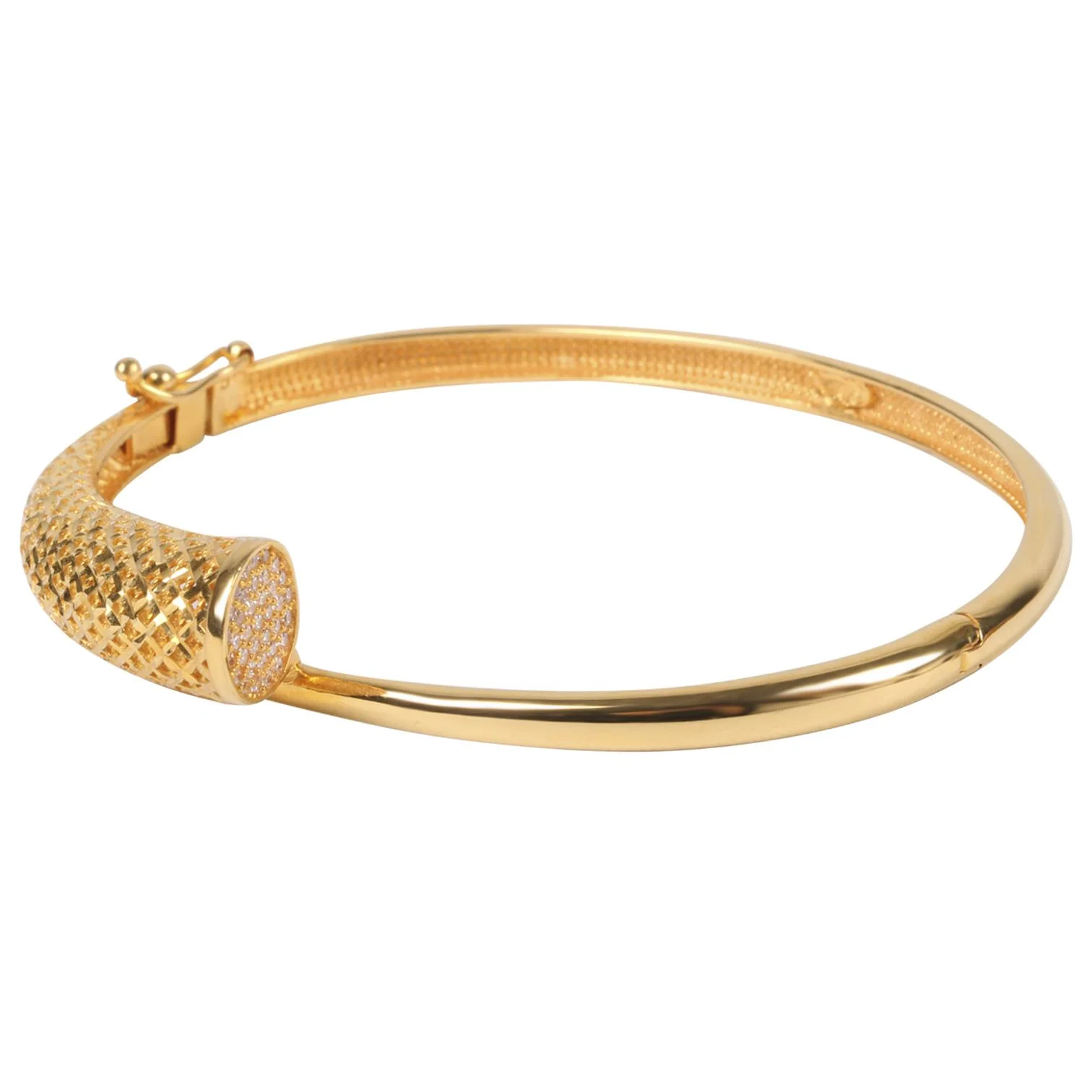 Cebeci 22 Ayar İşlemeli Kelepçe Altın Bilezik