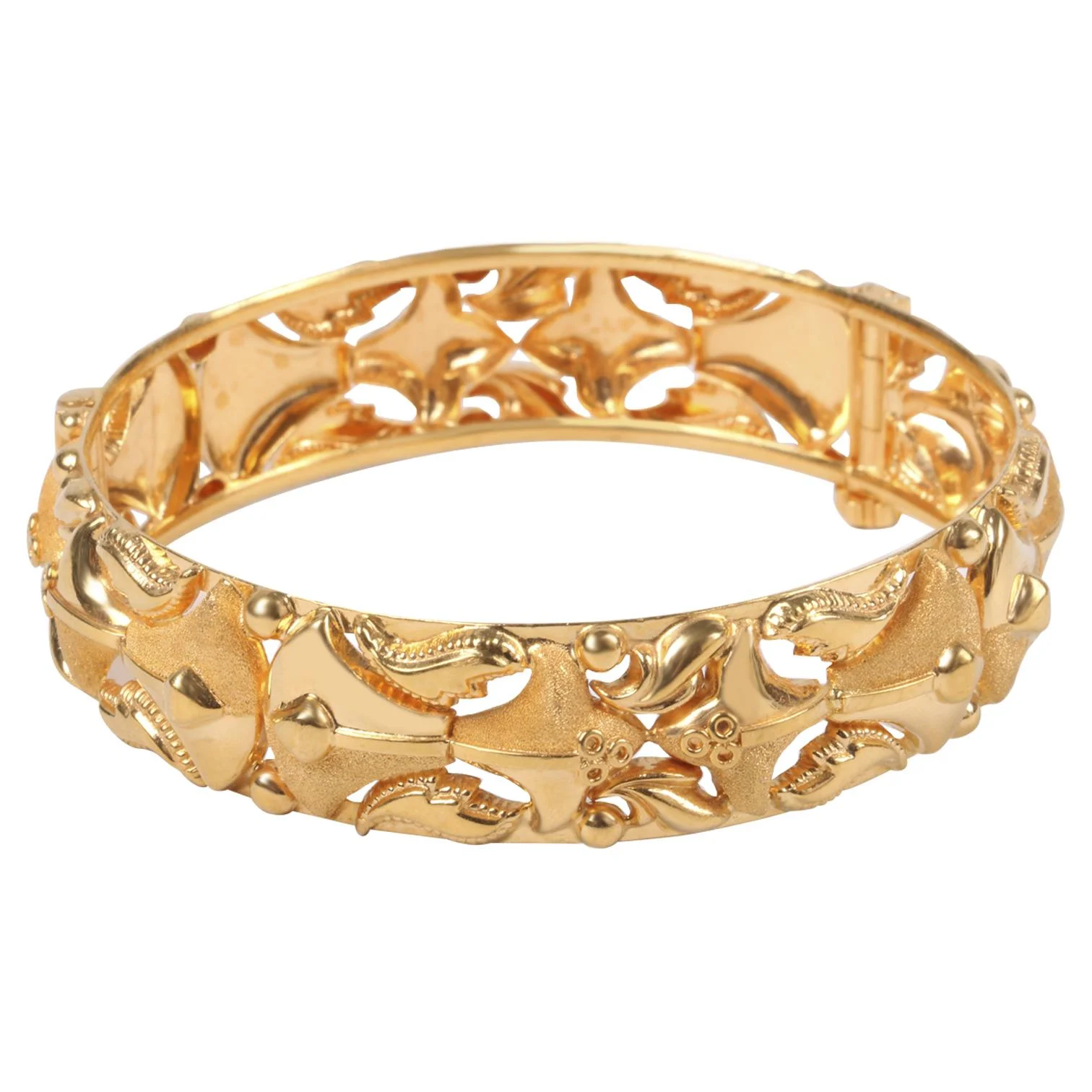 Cebeci 22 Ayar Kabartmalı Kelepçe Altın Bilezik