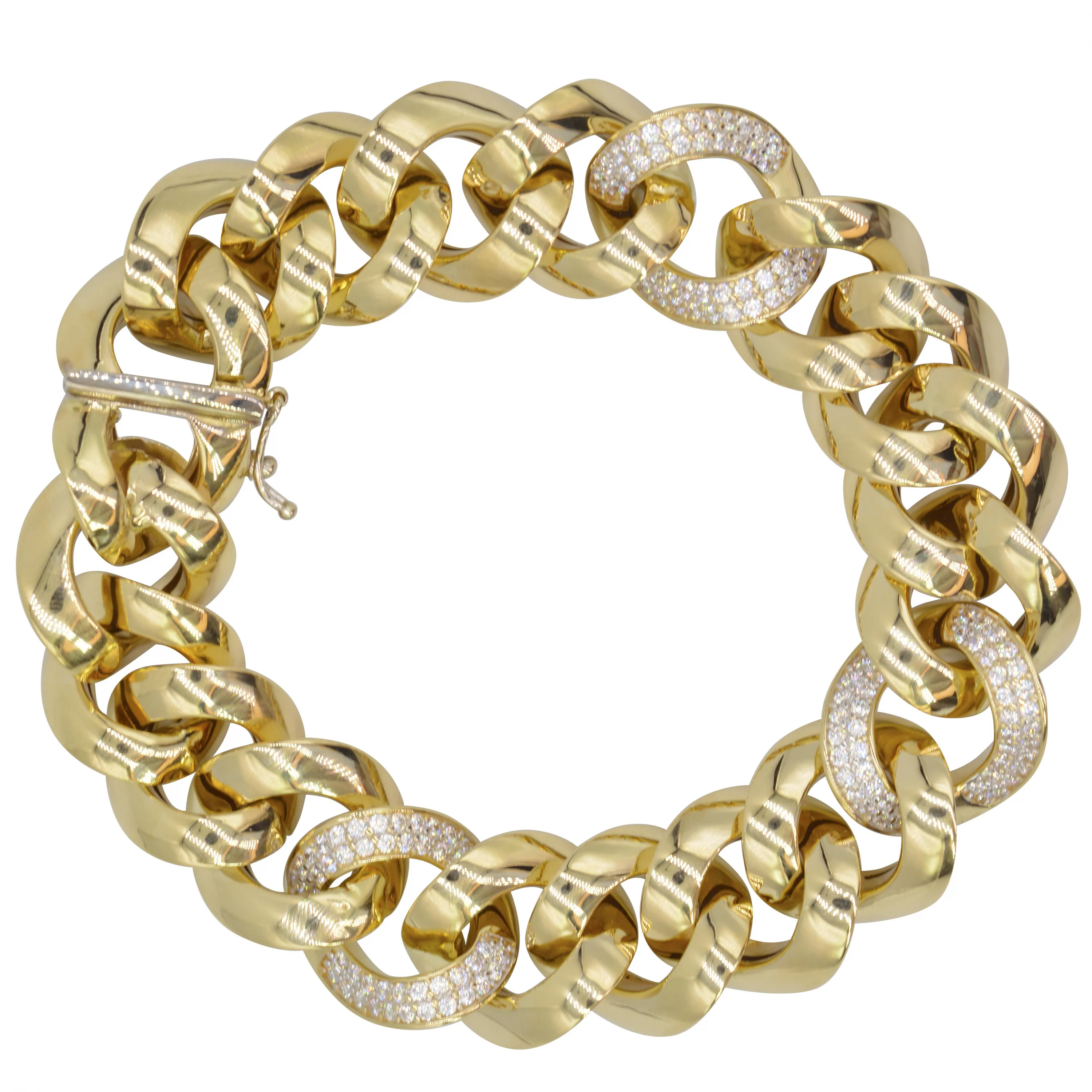 Cebeci 14 Ayar Taşlı Zincir Altın Bileklik