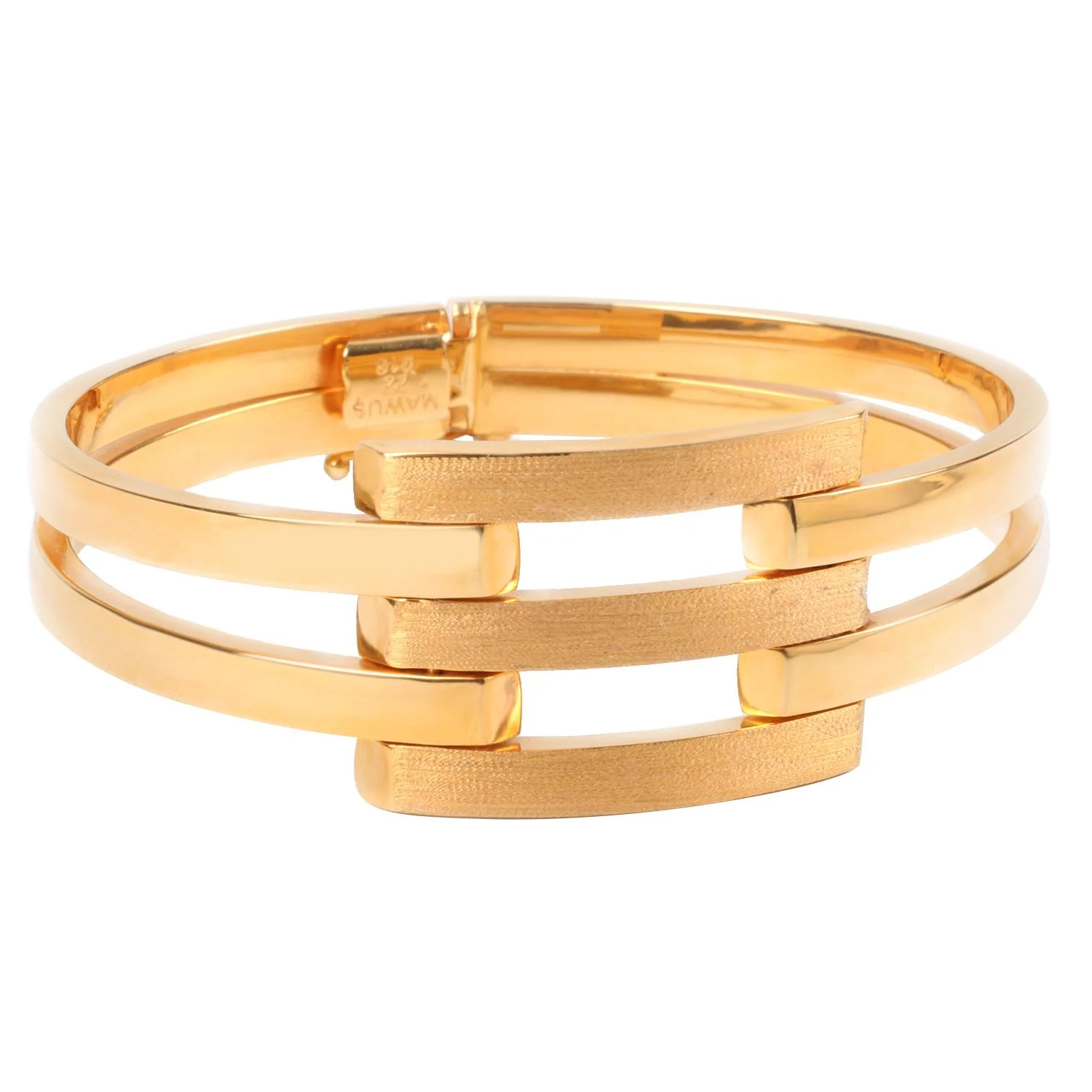 Mat Kaburga Kelepçe Altın Bilezik