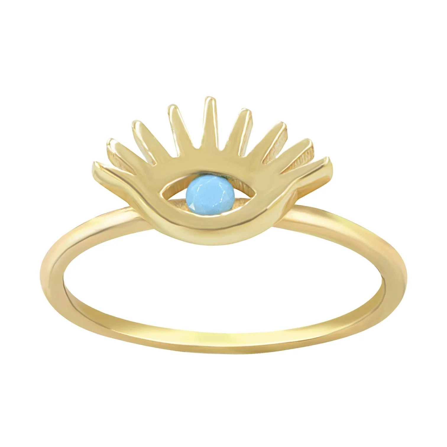 Cebeci 14 Ayar Mavi Göz Altın Yüzük