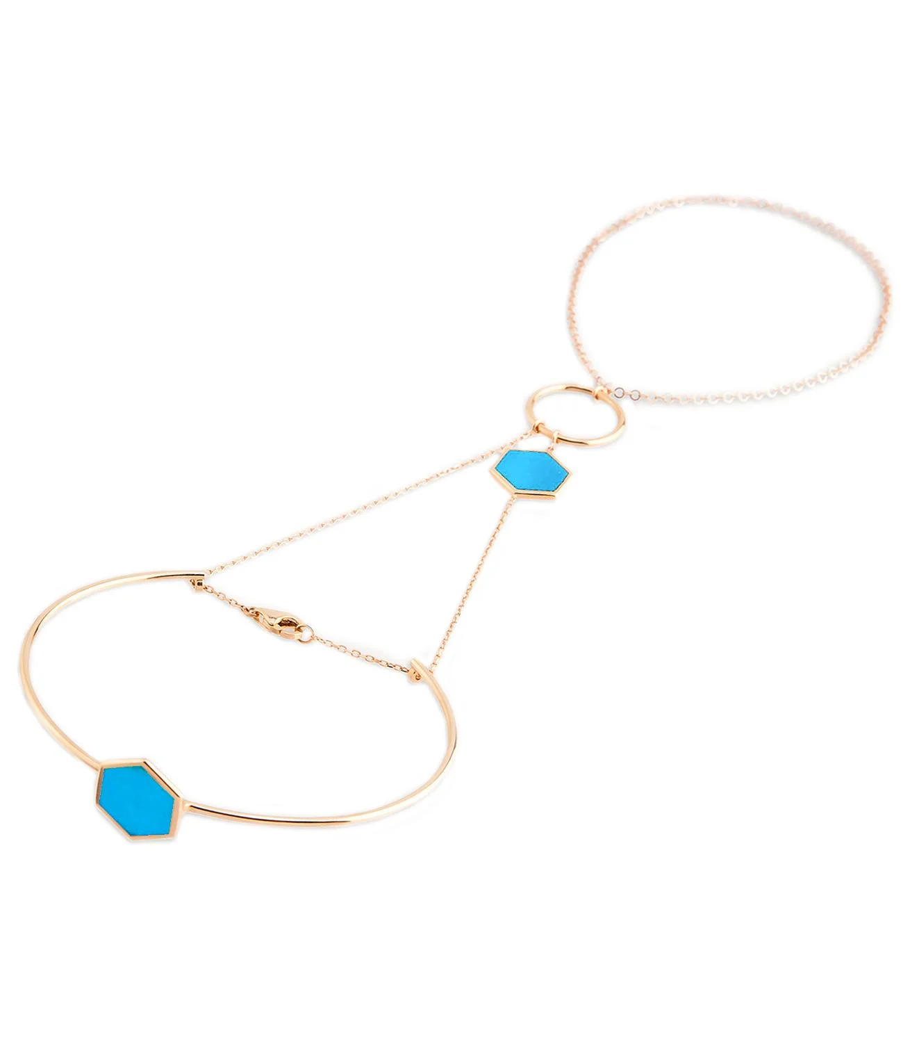 Cebeci 14 Ayar Mavi Taşlı Rose Şahmeran