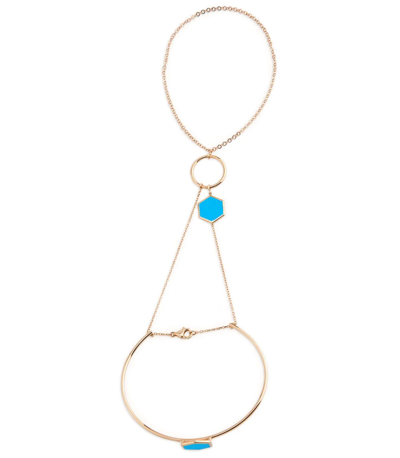 Cebeci 14 Ayar Mavi Taşlı Rose Şahmeran