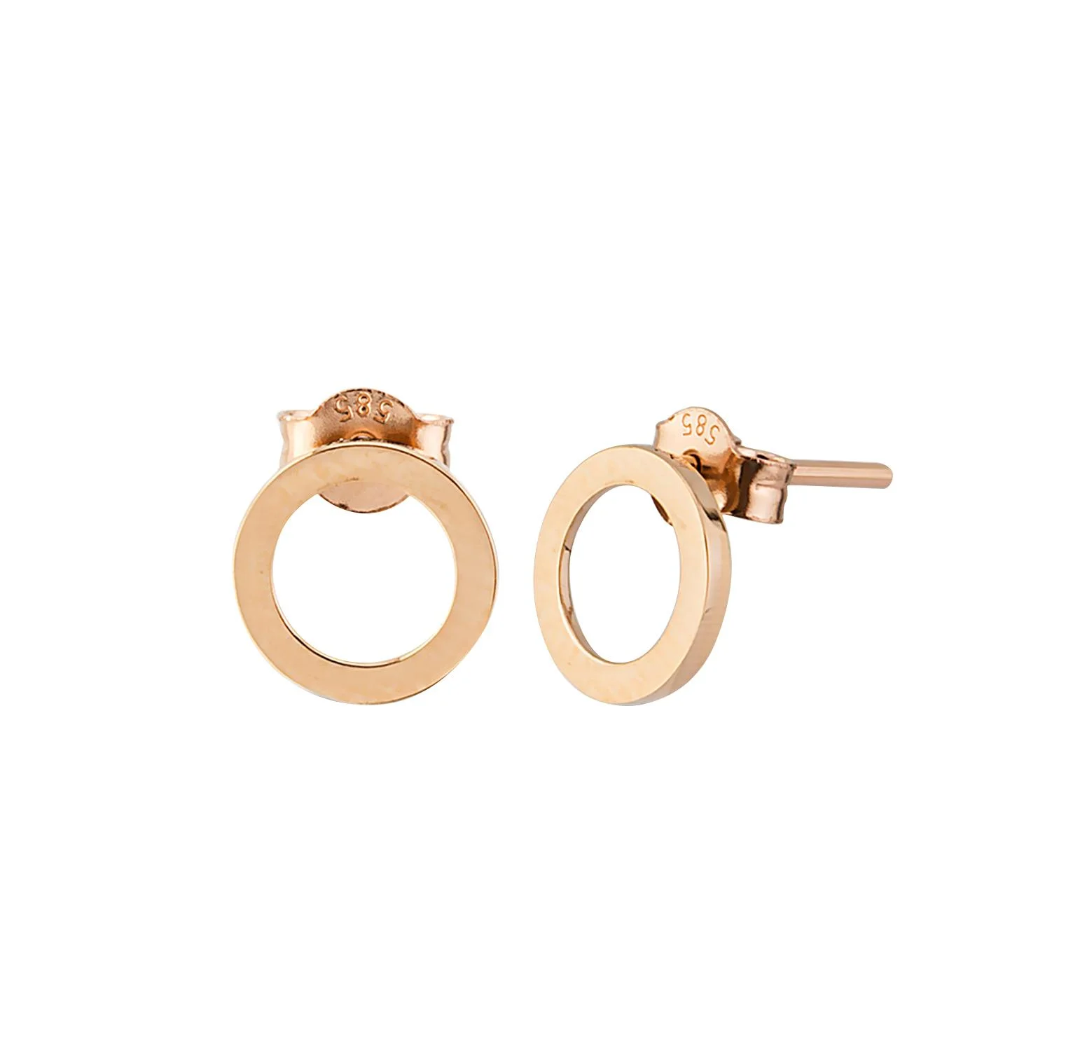 Cebeci 14 Ayar Minimal Rose Altın Küpe