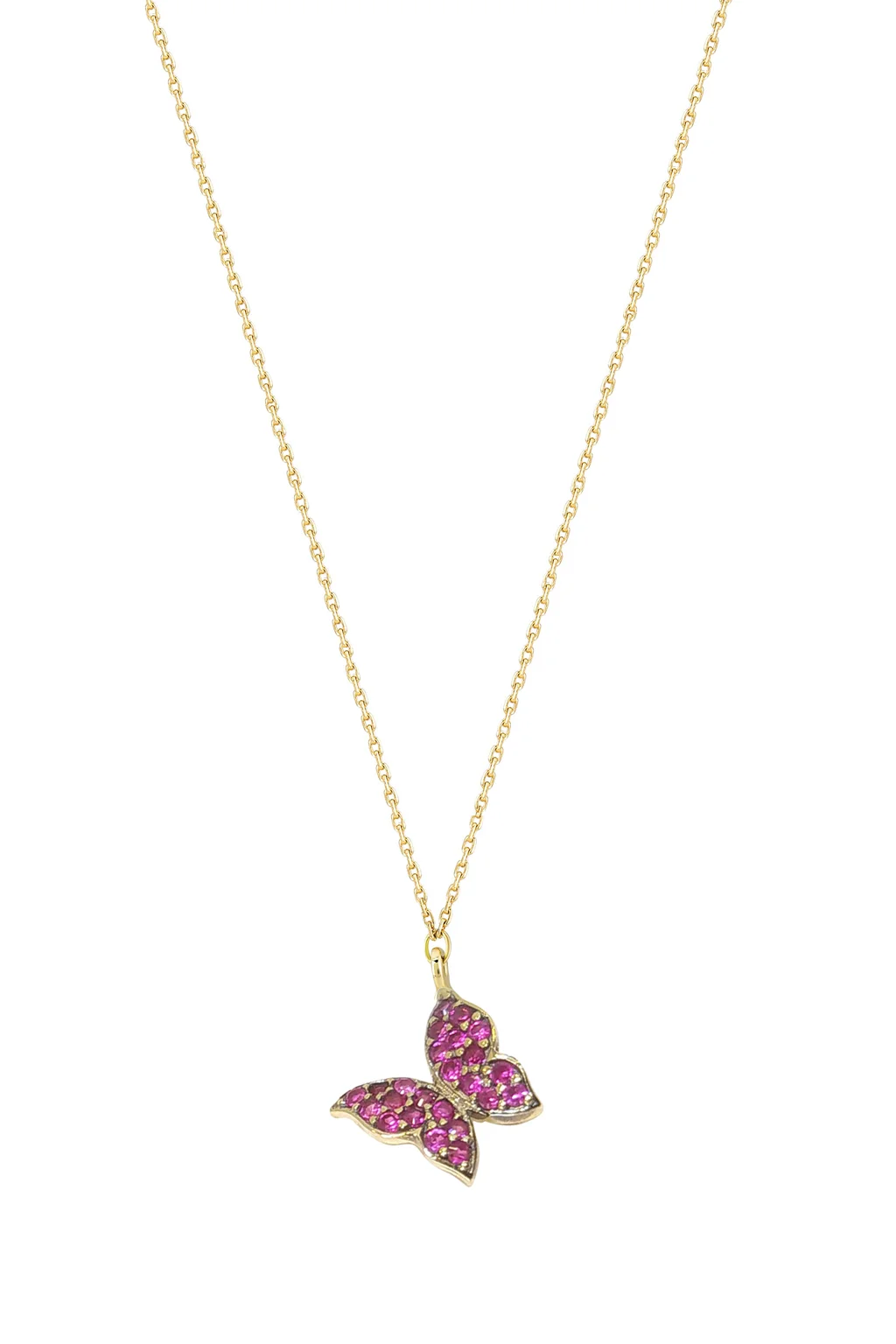 Cebeci 14 Ayar Kelebekli Altın Kolye